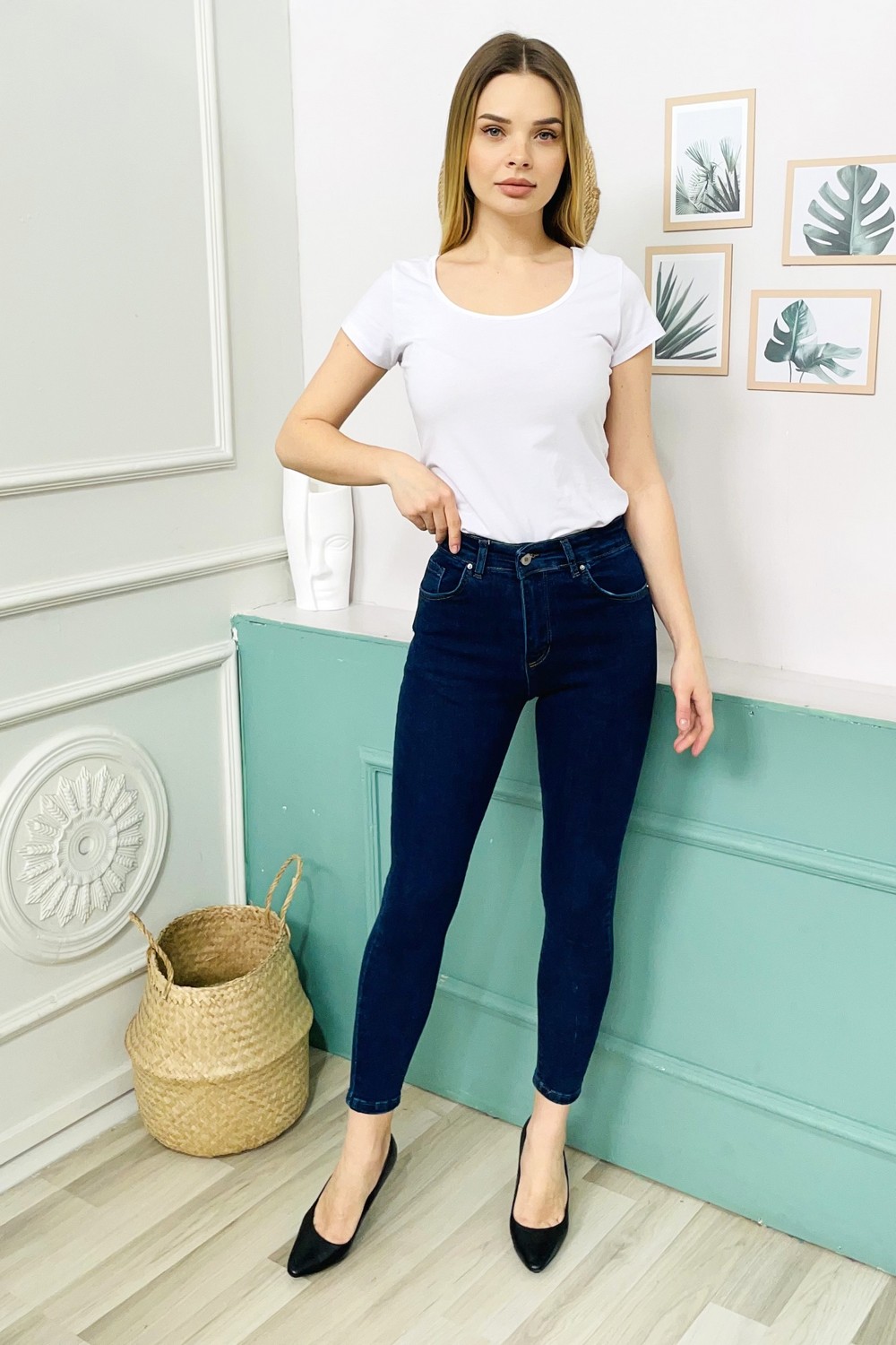 152181 Lacivert Yuksek Bel Skinny Jean - Viar